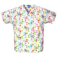 Women's V-Neck Top in Butterfly Dots